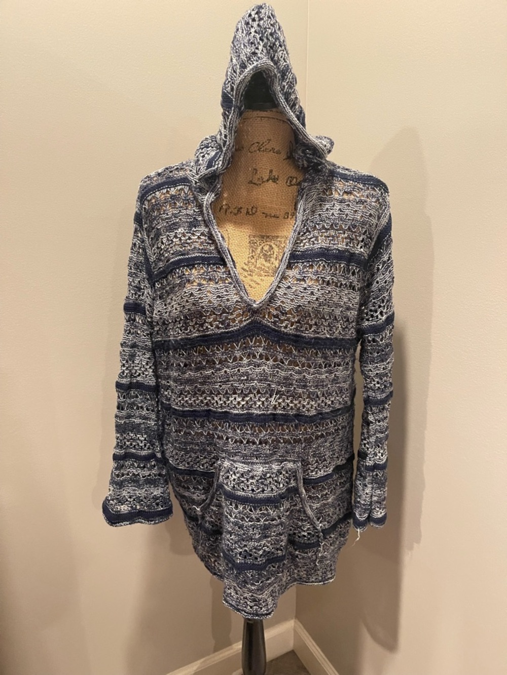 Cato Blue Multi-Stripe Hooded Women's Sweater